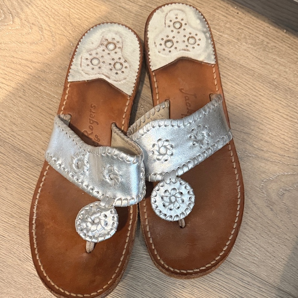 Jack Rogers Women's Metallic Silver Sandals